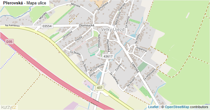 Přerovská - mapa ulice