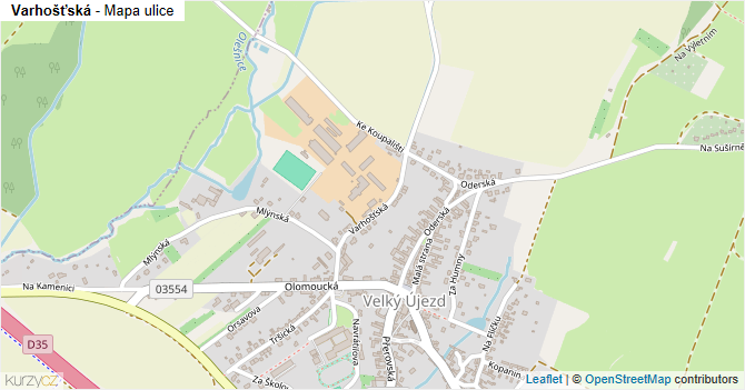 Varhošťská - mapa ulice