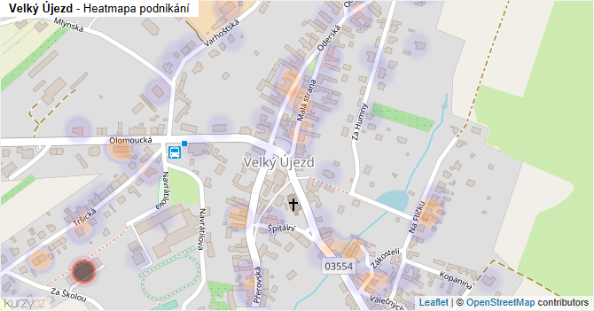 Velký Újezd - mapa podnikání