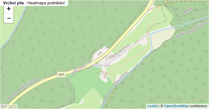 Vrchní pila - mapa podnikání