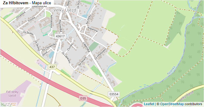 Za Hřbitovem - mapa ulice