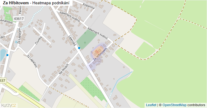 Za Hřbitovem - mapa podnikání