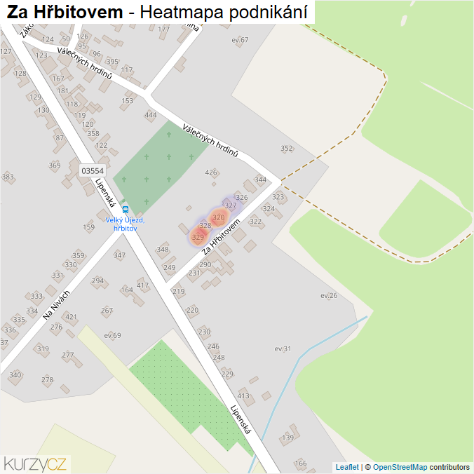 Mapa Za Hřbitovem - Firmy v ulici.
