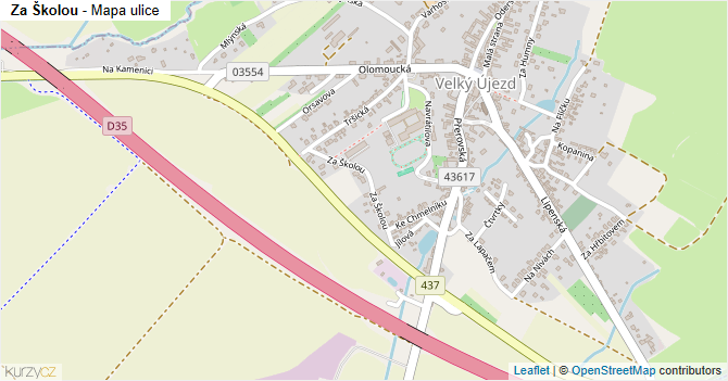 Za Školou - mapa ulice