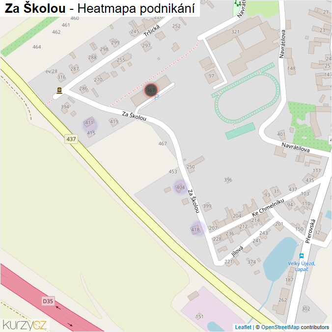 Mapa Za Školou - Firmy v ulici.