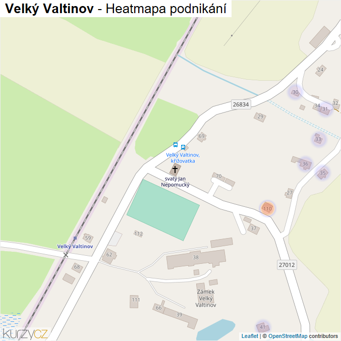 Mapa Velký Valtinov - Firmy v části obce.