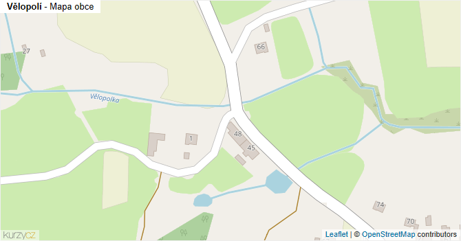 Vělopolí - mapa obce