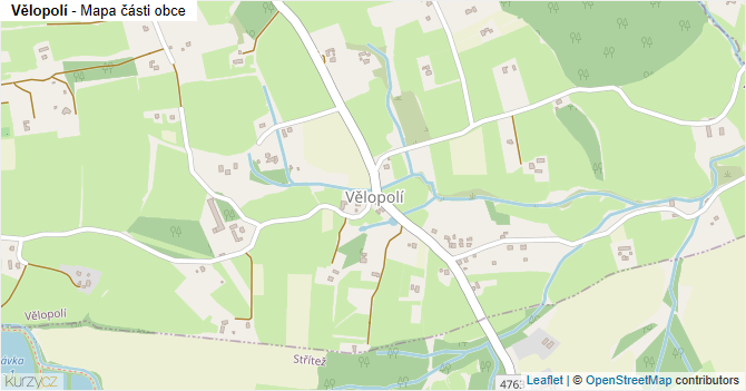 Vělopolí - mapa části obce