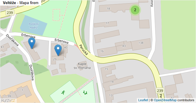 Veltěže - mapa firem