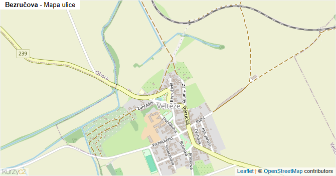 Bezručova - mapa ulice