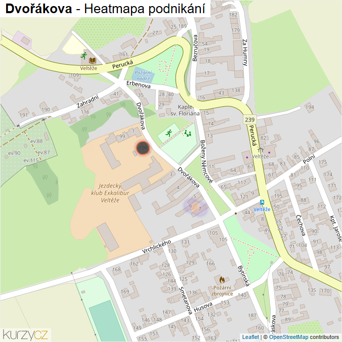 Mapa Dvořákova - Firmy v ulici.