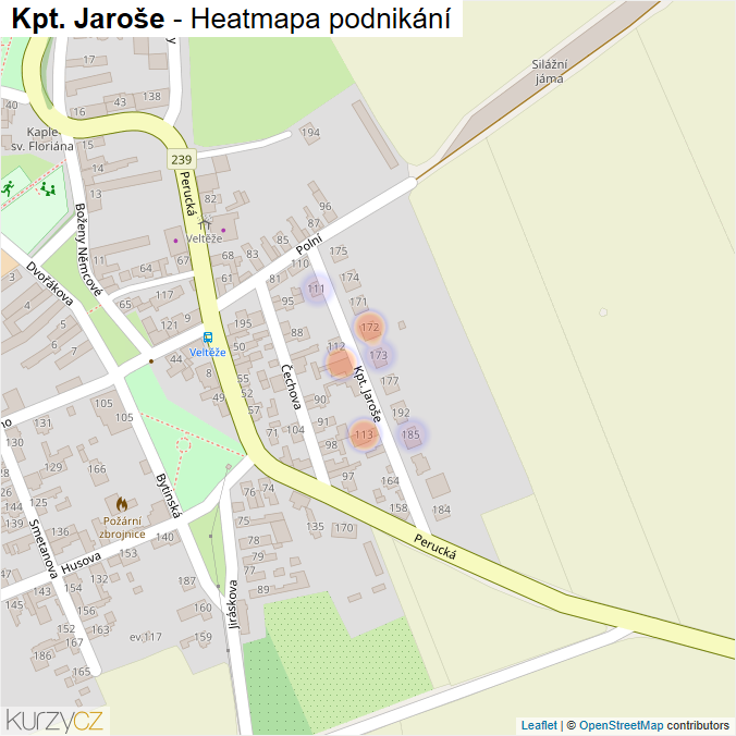 Mapa Kpt. Jaroše - Firmy v ulici.