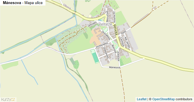 Mánesova - mapa ulice