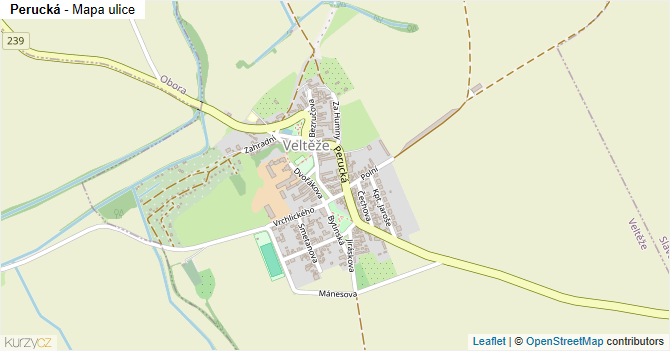 Perucká - mapa ulice