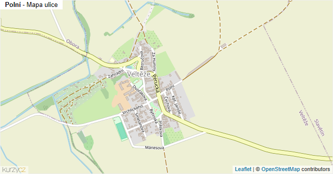Polní - mapa ulice