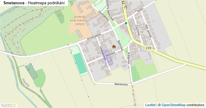 Smetanova - mapa podnikání