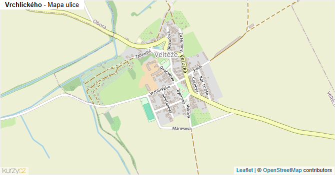 Vrchlického - mapa ulice