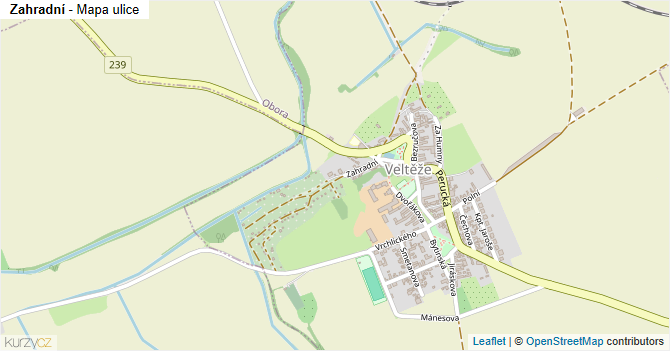 Zahradní - mapa ulice