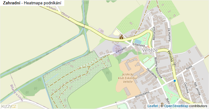 Zahradní - mapa podnikání