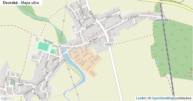 Dvorská - mapa ulice