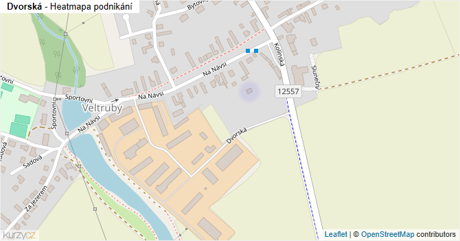 Dvorská - mapa podnikání