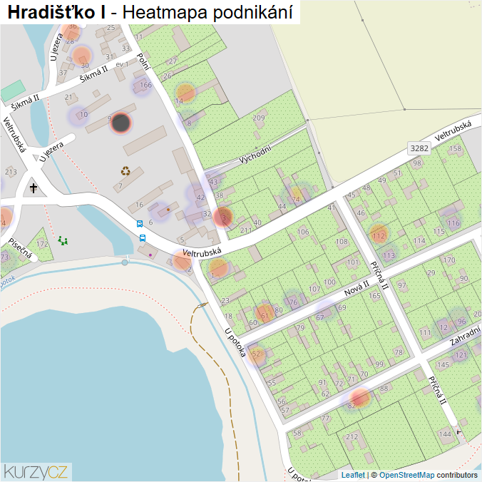 Mapa Hradišťko I - Firmy v části obce.