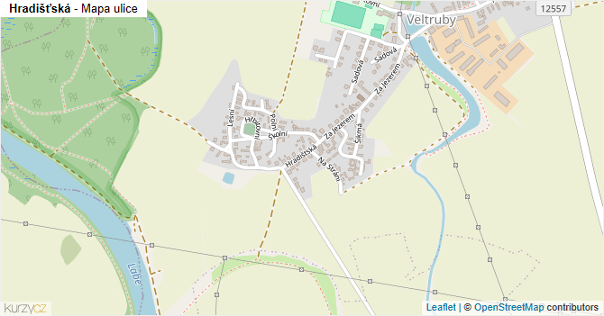 Hradišťská - mapa ulice