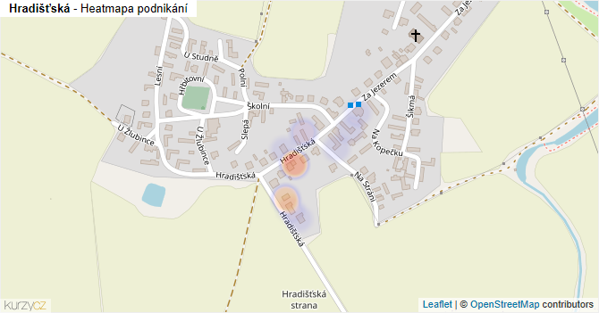 Hradišťská - mapa podnikání