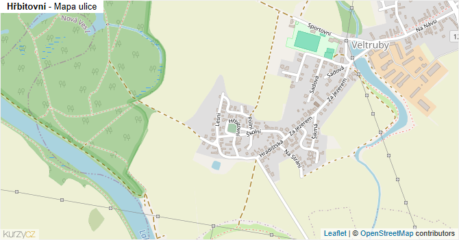 Hřbitovní - mapa ulice