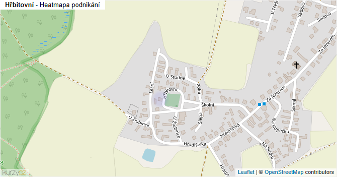 Hřbitovní - mapa podnikání