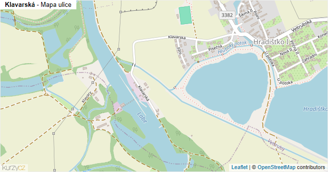Klavarská - mapa ulice