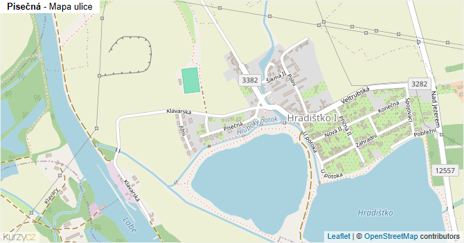 Písečná - mapa ulice