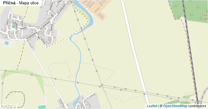 Příčná - mapa ulice