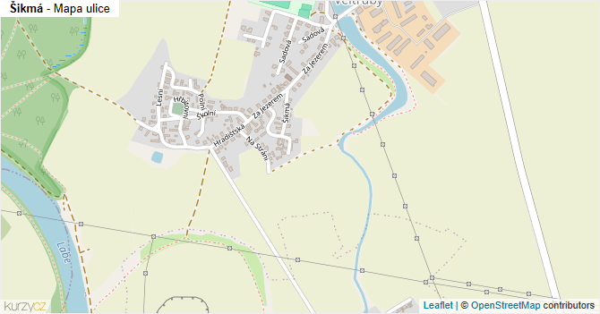 Šikmá - mapa ulice