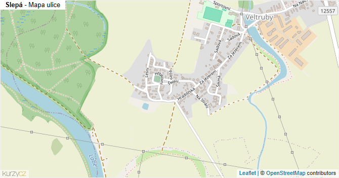 Slepá - mapa ulice