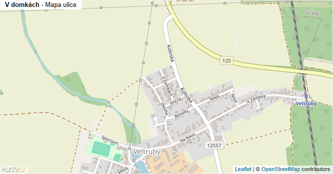 V domkách - mapa ulice