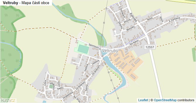Veltruby - mapa části obce