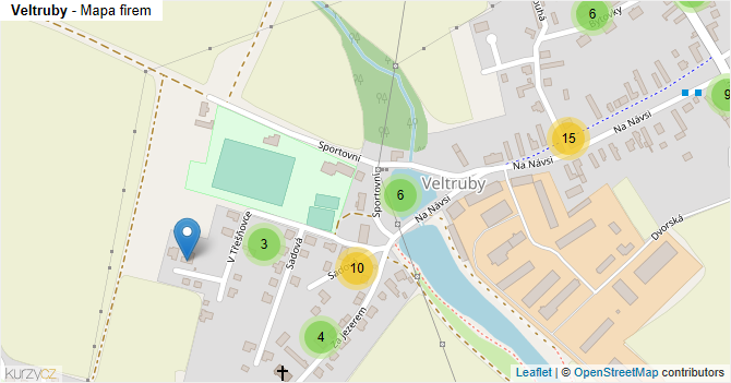 Veltruby - mapa firem