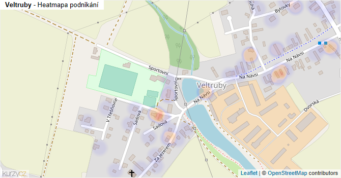 Veltruby - mapa podnikání