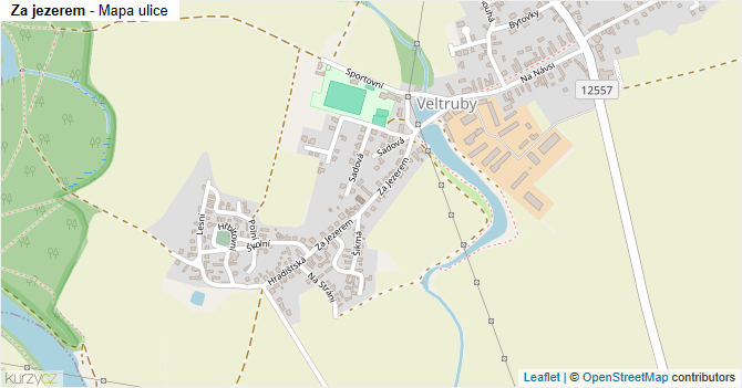 Za jezerem - mapa ulice