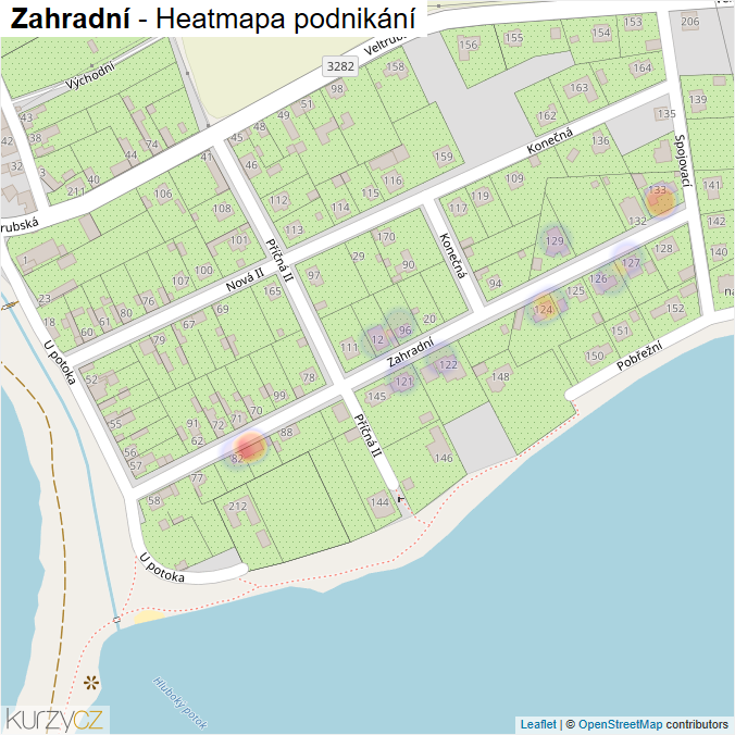 Mapa Zahradní - Firmy v ulici.