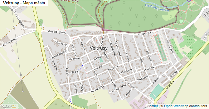 Veltrusy - mapa města