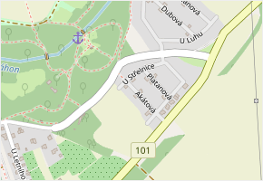 Akátová v obci Veltrusy - mapa ulice