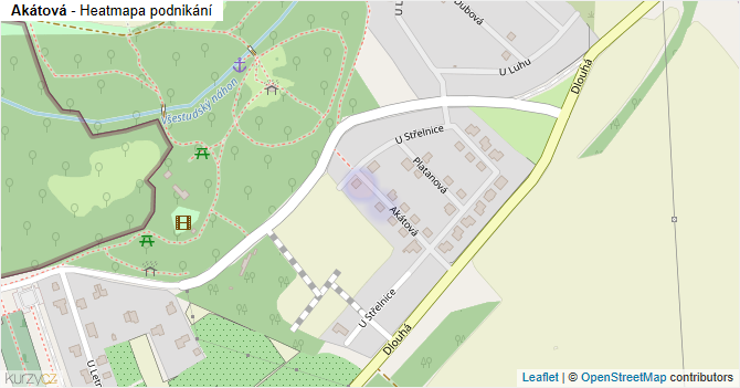 Akátová - mapa podnikání