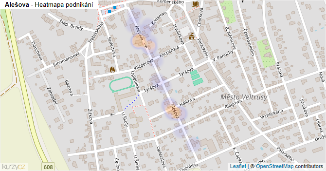 Alešova - mapa podnikání