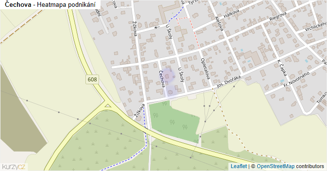 Čechova - mapa podnikání