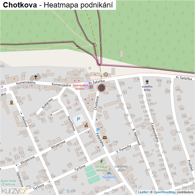Mapa Chotkova - Firmy v ulici.