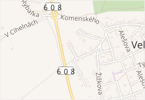 Douchova v obci Veltrusy - mapa ulice