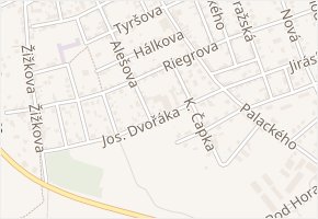 Dvořákova v obci Veltrusy - mapa ulice