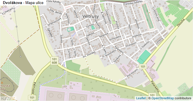 Dvořákova - mapa ulice